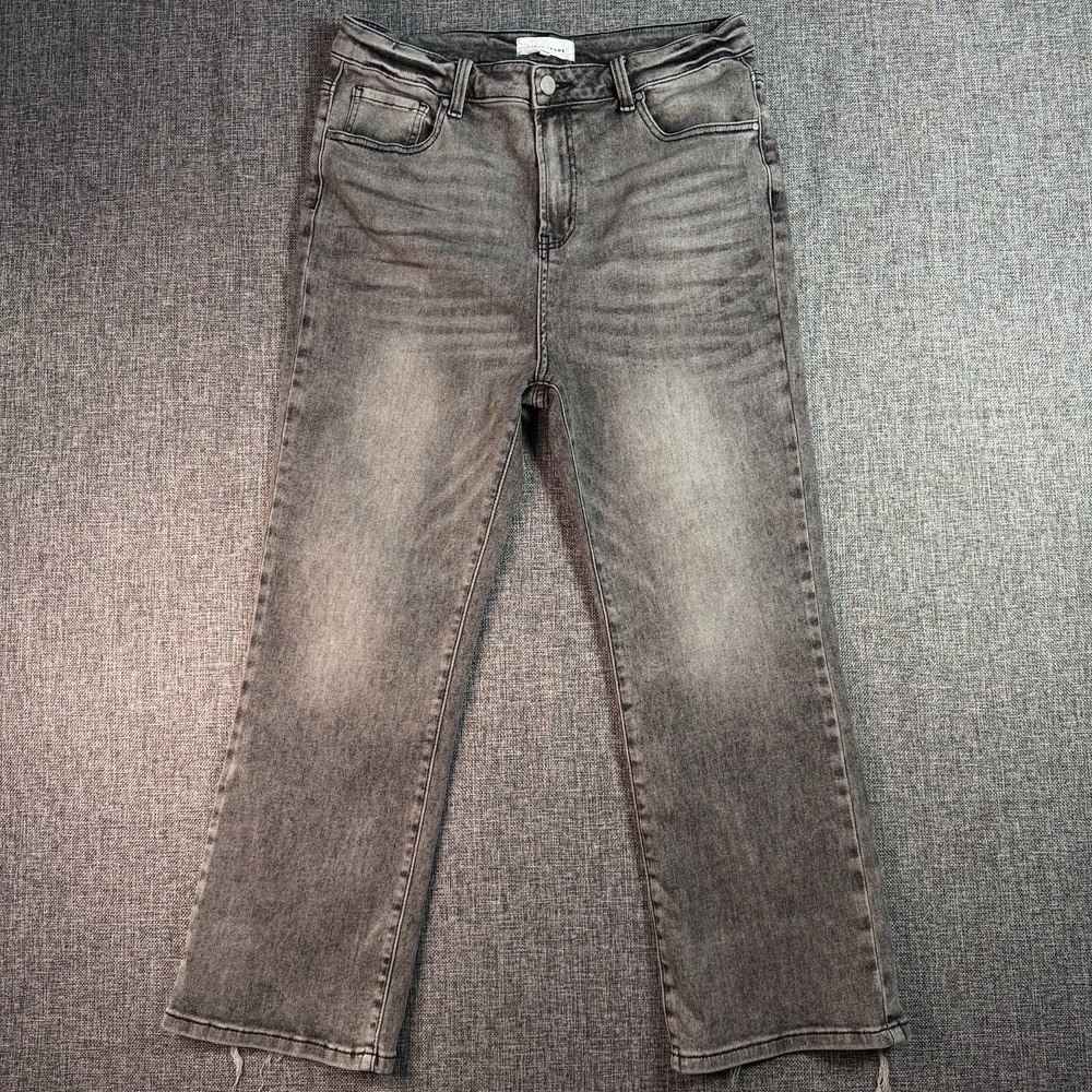 RISEN Los Angeles Women Jeans | 15" Waist Est Size 10-12 | Black Wash Straight